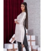 Рокля с дълъг ръкав и асиметричен кройка