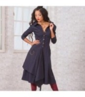 Тъмносиня асиметрична рокля