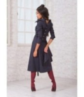 Тъмносиня асиметрична рокля