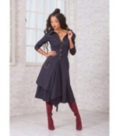 Тъмносиня асиметрична рокля