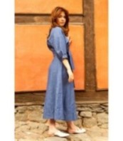 Летна рокля с дълъг ръкав