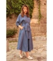 Летна рокля с дълъг ръкав