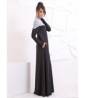 Черна кафтанена макси рокля