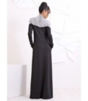 Черна кафтанена макси рокля