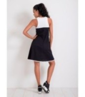 Памучна къса черно-бяла рокля