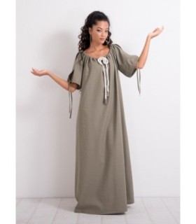 Плажна бохемска ленена рокля