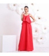 Червена ленена рокля на богиня