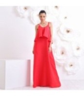 Червена ленена рокля на богиня