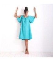 Ленена рокля в тюркоазено