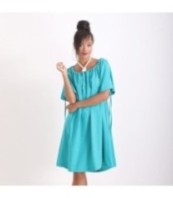 Ленена рокля в тюркоазено