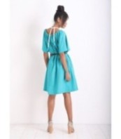 Ленена рокля в тюркоазено