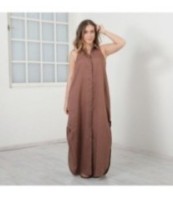 Ленена рокля без ръкави Лени