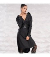 Готическа рокля от изкуствена кожа