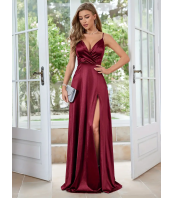 Официална рокля за Сватба, V-образно деколте, Елегантна рокля за Парти и Банкет