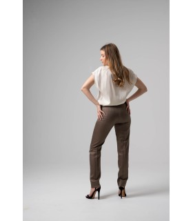 Ежедневна Бяла Лъскава Блуза от Вискоза