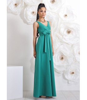 Дълга ленена рокля тип прегърни ме – семпла сватбена рокля или рокля за шаферка