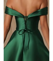 официална зелена рокля тип корсет