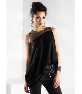 Черен топ с мрежа за празници