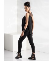 Черен топ с мрежа за празници