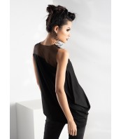 Черен топ с мрежа за празници