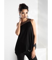 Черен топ с мрежа за празници