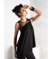 Черен топ с мрежа за празници