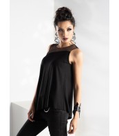 Черен топ с мрежа за празници