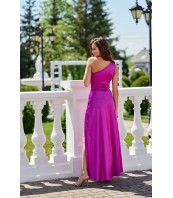 Inez — асиметрична сатенена макси рокля в бледо розово